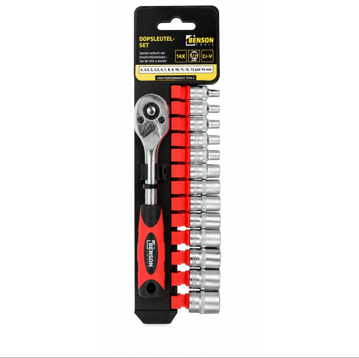 Dopsleutelset 1/2" – 14-delig Cr-V