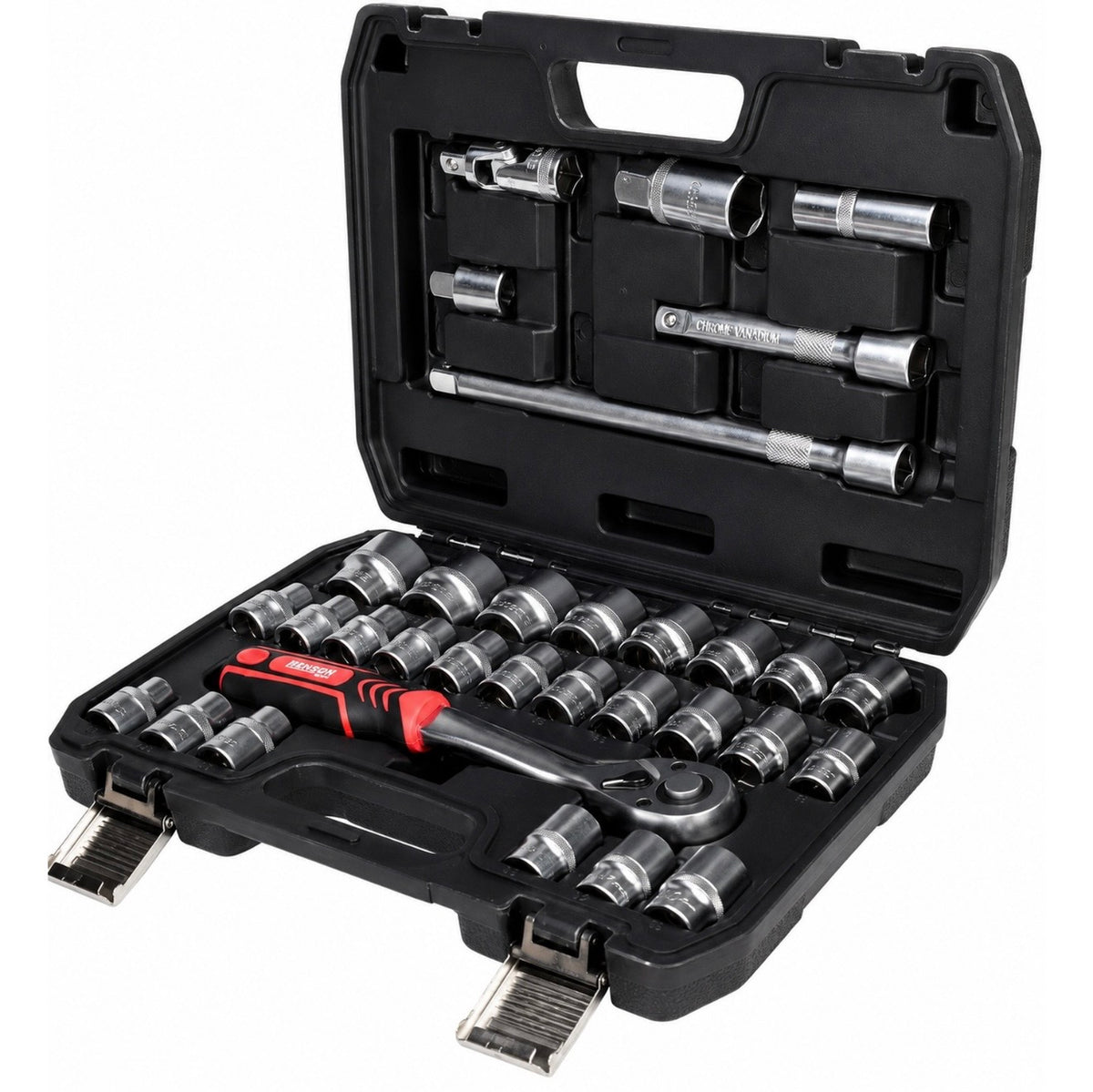 Dopsleutelset 32-delig – 1/2" met ratel en opbergkoffer